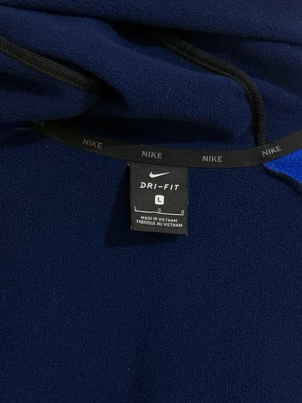 Nike Dri-FIT Blue Two-Tone Sleeve Graphic Pullover Hoodie (Men’s L)